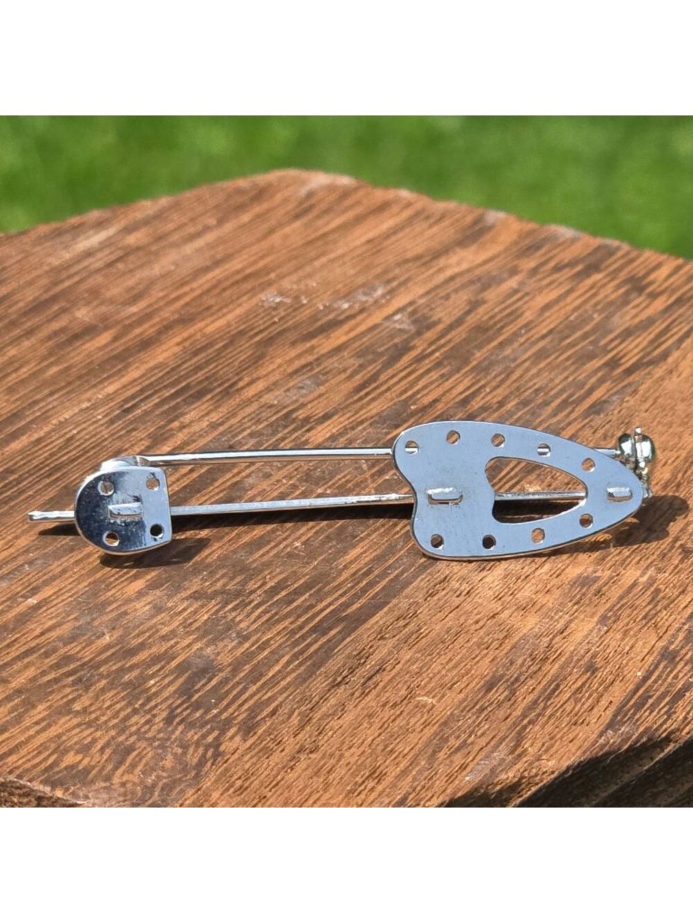 Vintage Beau Sterling Silver Brooch Ice  antique Skate Pin designer jewelry